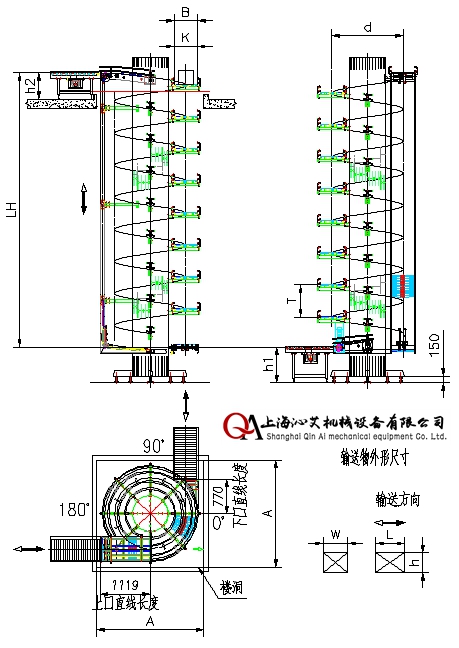 螺旋鏈板輸送設(shè)備示意圖紙